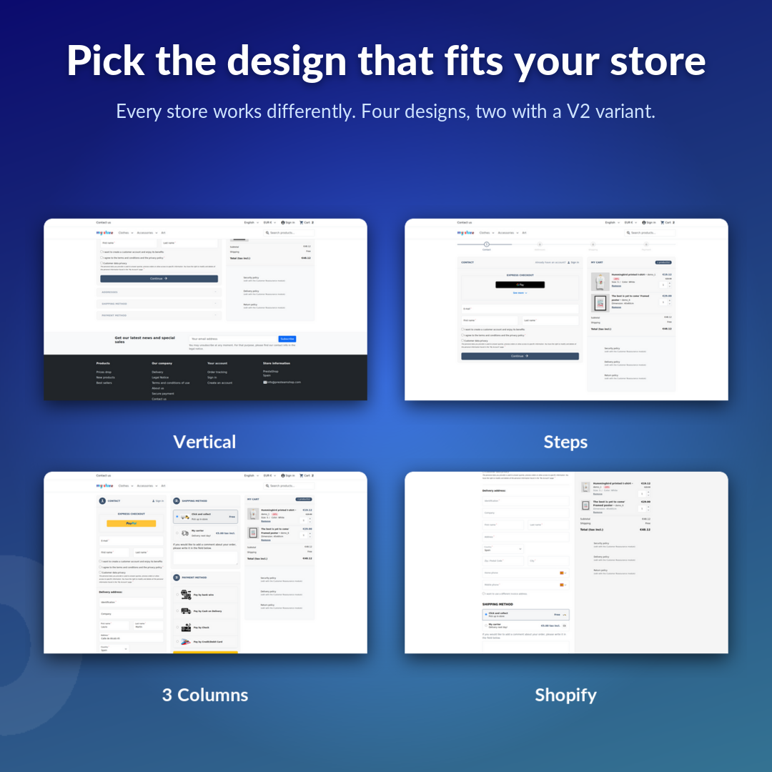 Pick the design that fits your store