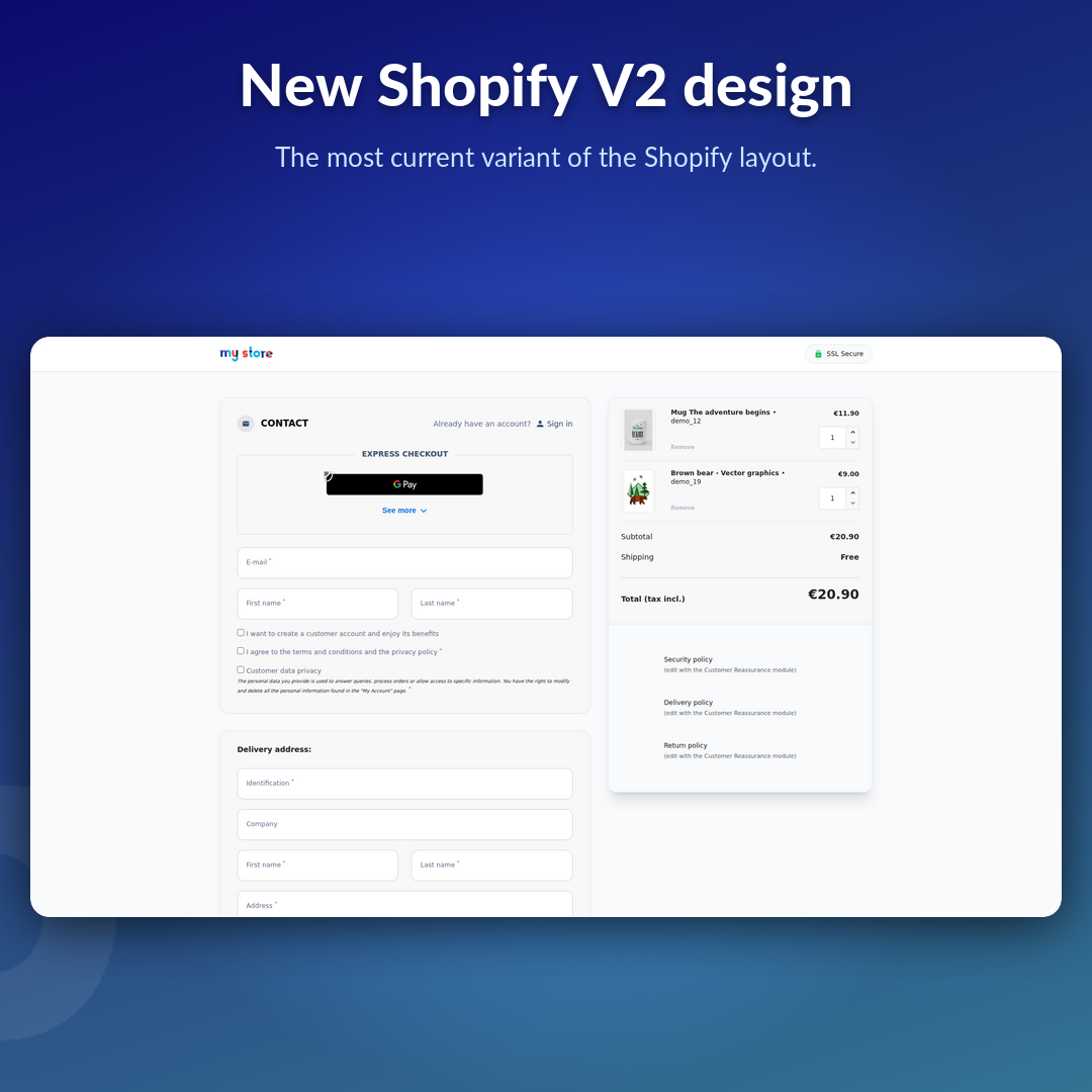 New Shopify V2 design