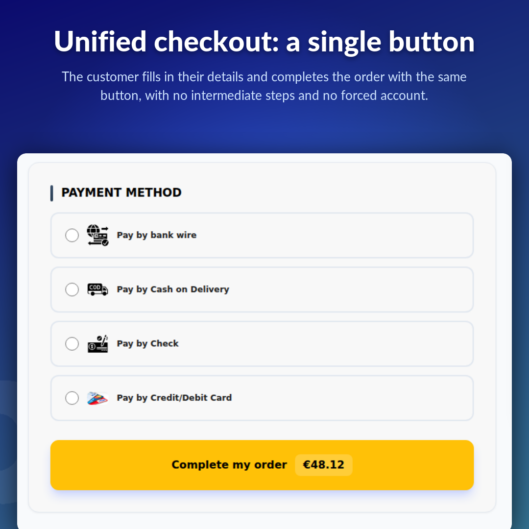 Unified checkout: a single button