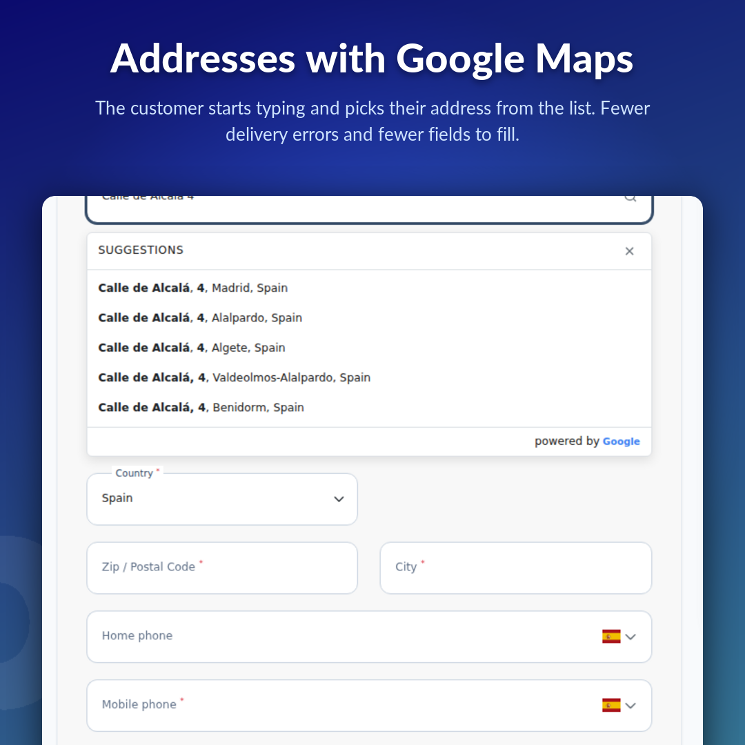 Addresses with Google Maps