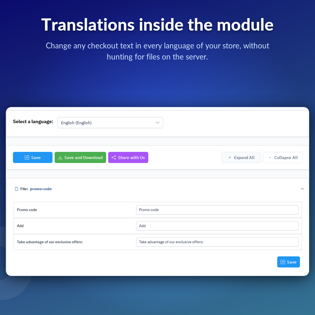 Translations inside the module